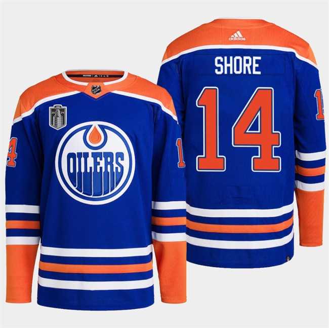 Men%27s Edmonton Oilers #14 Mattias Ekholm Royal 2024 Stanley Cup Final Patch Stitched Jersey Dzhi->edmonton oilers->NHL Jersey